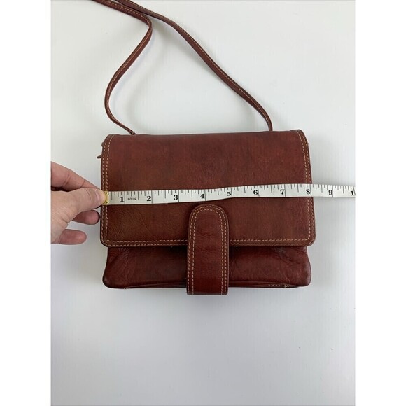 Chaos Leather Crossbody Purse Red Flap Snap Organizer Credit Card ID Multi Zip - Picture 14 of 16